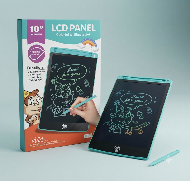 10-Inch Colorful LCD Writing Tablet & Drawing Board – Educational Digital Pad