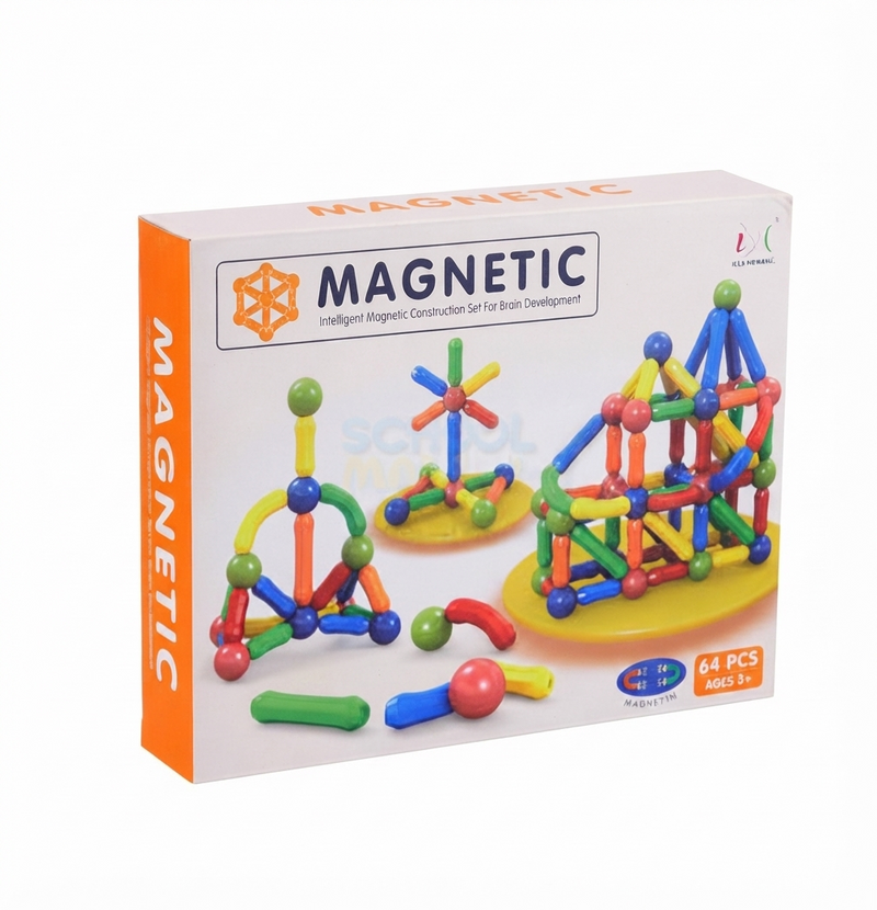 64-Piece Intelligent Magnetic Construction Building Blocks Set for Kids - STEM Educational Toy
