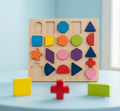 Wooden Geometric Shape Sorting & Matching Puzzle Board