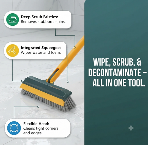 "3-in-1 Multifunctional Floor Cleaning Brush with Squeegee