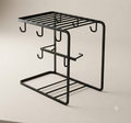 Modern Black Metal Cup Hanging Stand - Stylish Kitchen Counter Organizer