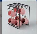 Modern Black Metal Cup Hanging Stand - Stylish Kitchen Counter Organizer