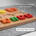 Wooden Number & Math Puzzle Board - Educational Learning Toy for Kids