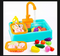 Kids’ Realistic Kitchen Sink Toy Set with Running Water & Play Food Accessories